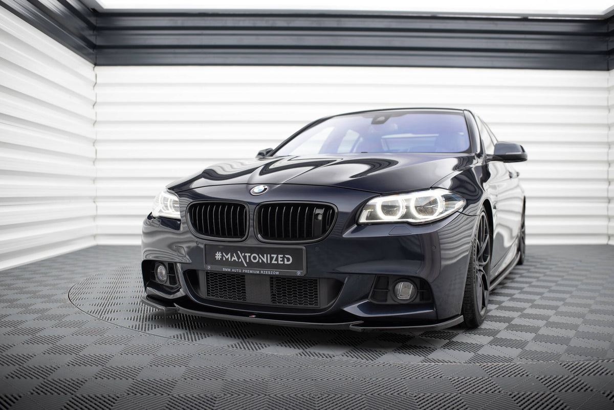 Street+ Spoilerlippe Front Ansatz V.4 passend für BMW 5er F10/F11 M-Paket schwarz Hochglanz – Ansicht 1