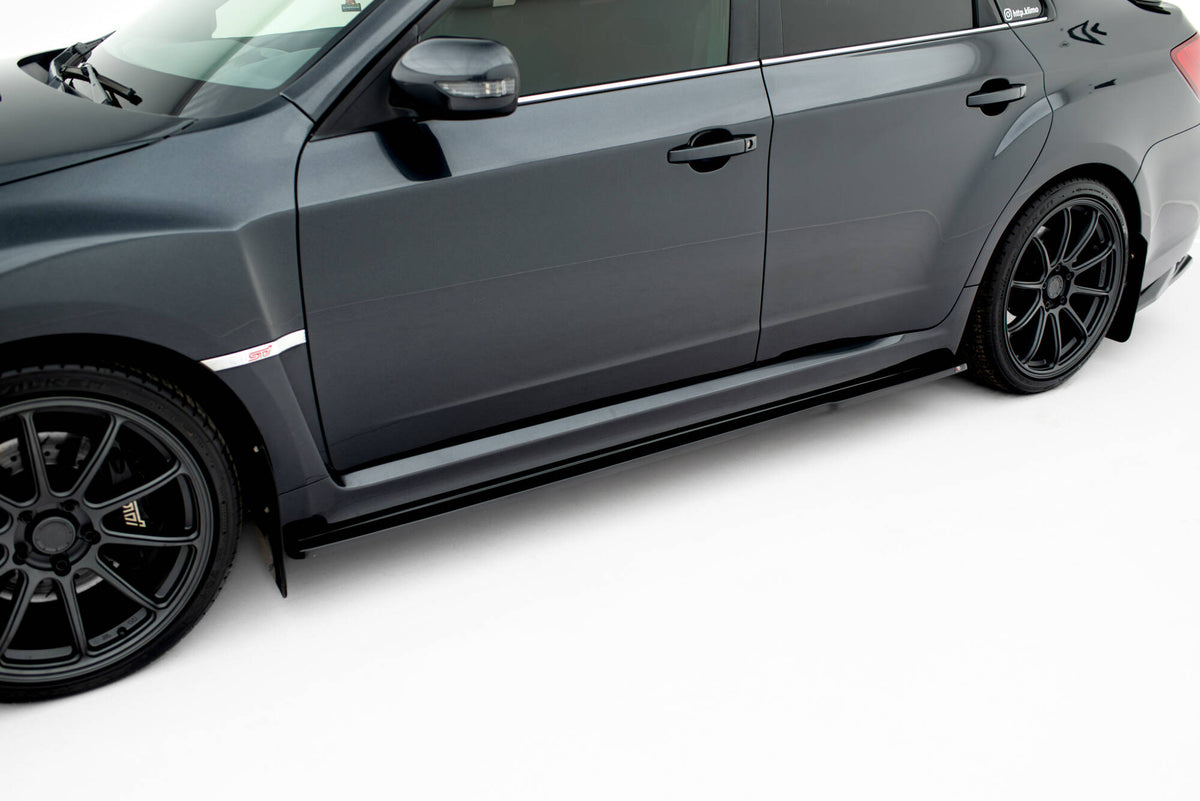 Street+ Seitenschweller Leisten passend für V.1 passend für Subaru Impreza WRX STI Mk3 Facelift schwarz Hochglanz – Ansicht 3