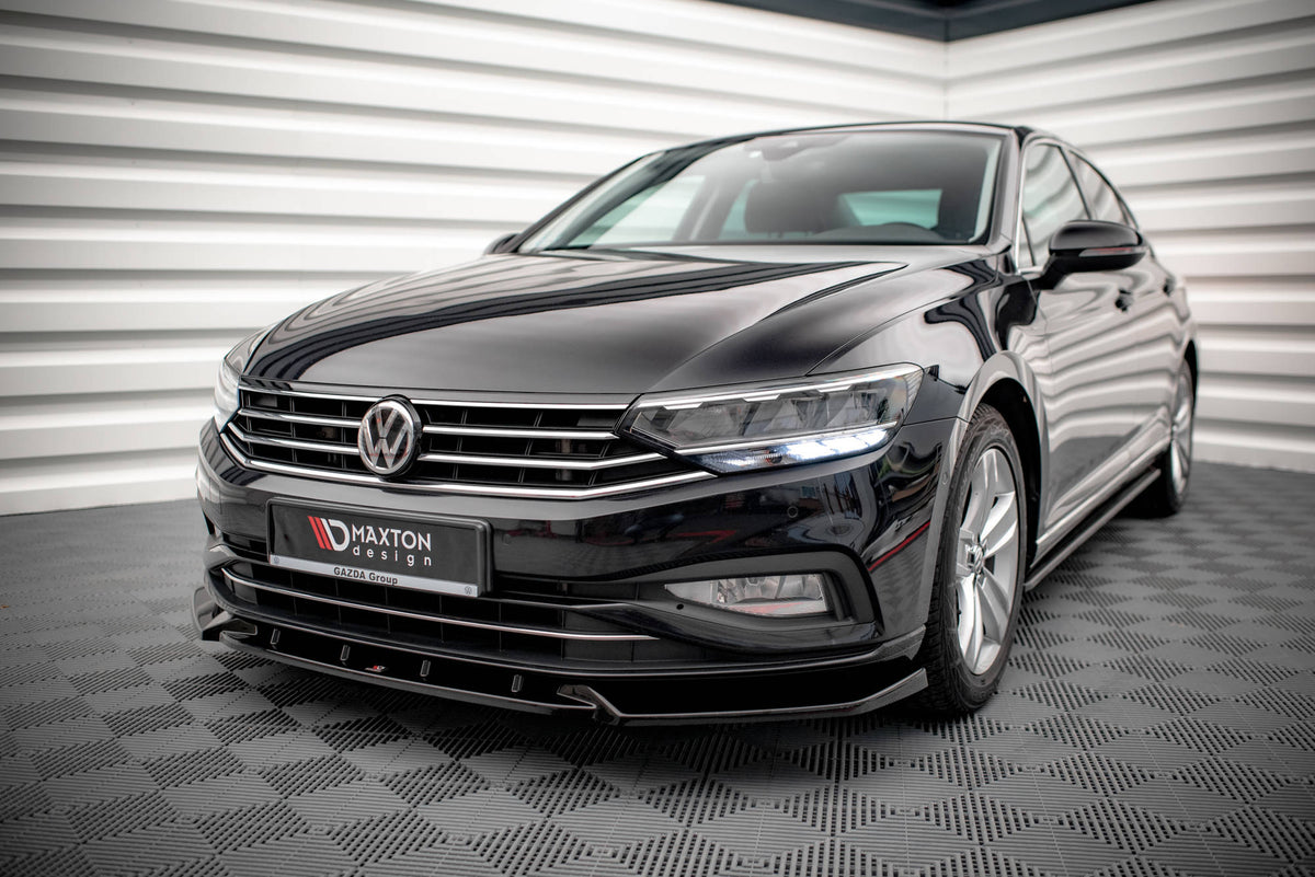 Street+ Spoilerlippe Front Ansatz V.2 passend für VW Passat B8 Facelift schwarz Hochglanz – Ansicht 4