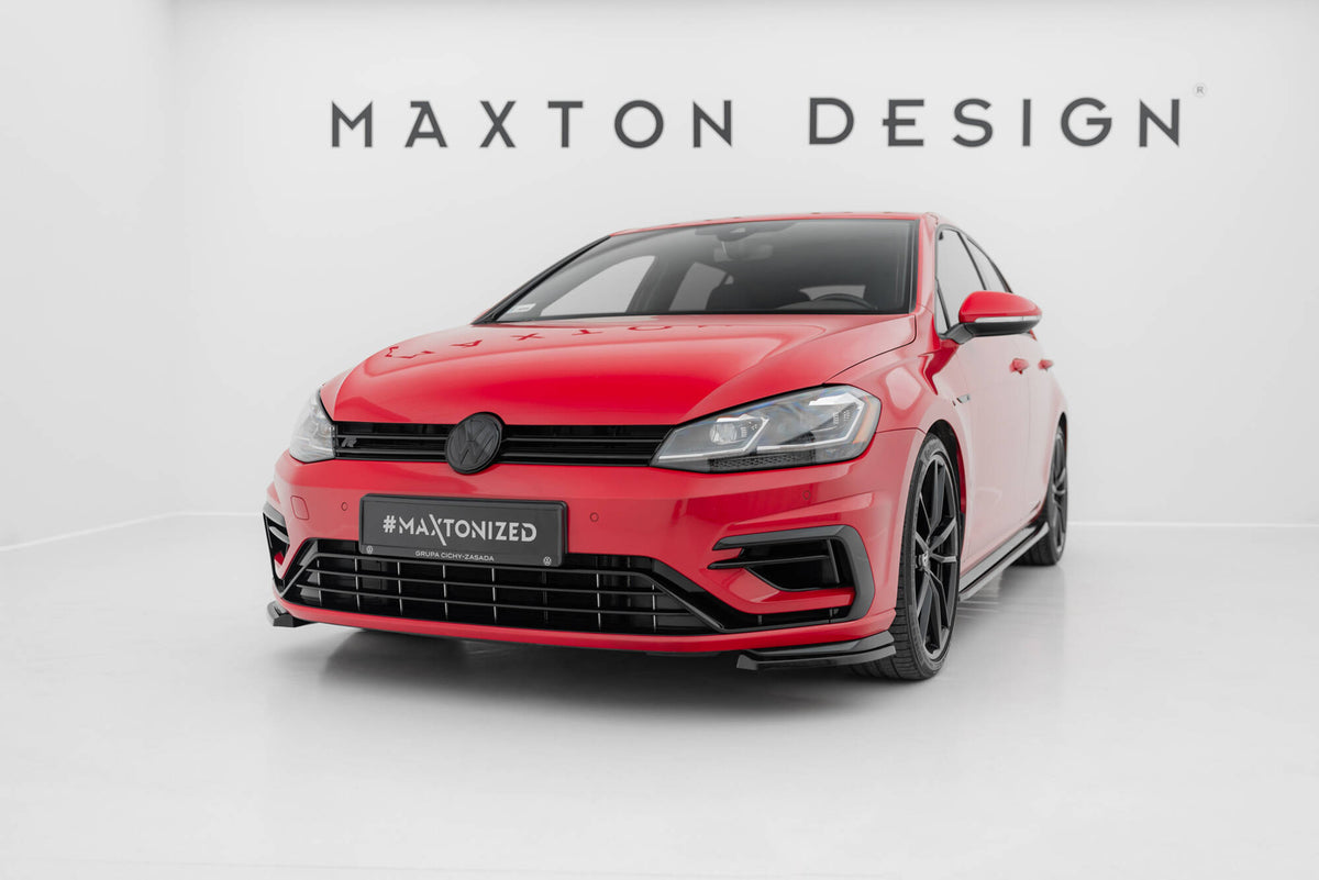 Street+ Spoilerlippe Front Ansatz passend für VW Golf R / R-Line Mk7 Facelift schwarz Hochglanz – Ansicht 3
