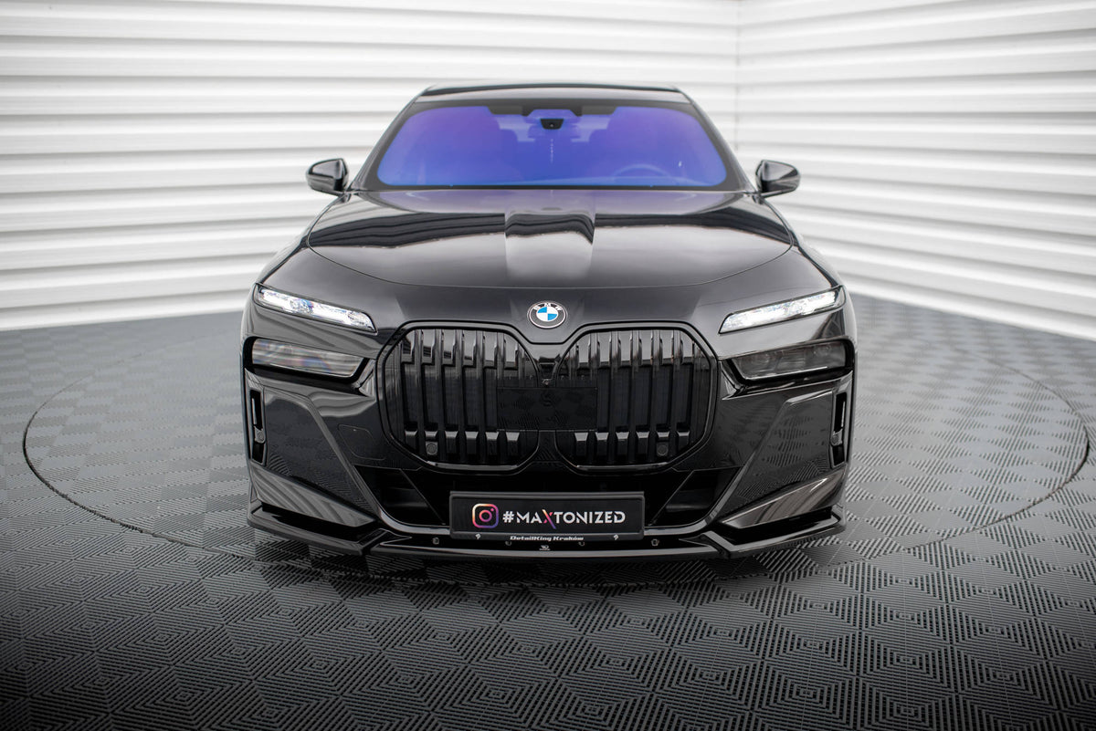 Street+ Spoilerlippe Front Ansatz V.2 passend für BMW 7 M-Paket / M760e / i7 M-Paket G70   schwarz Hochglanz – Ansicht 3