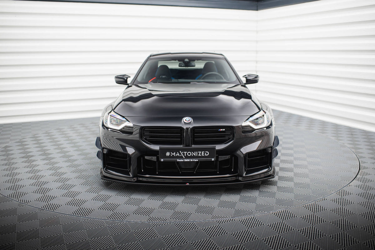 Street+ Spoilerlippe Front Ansatz V.4 passend für BMW M2 G87 schwarz Hochglanz – Ansicht 1