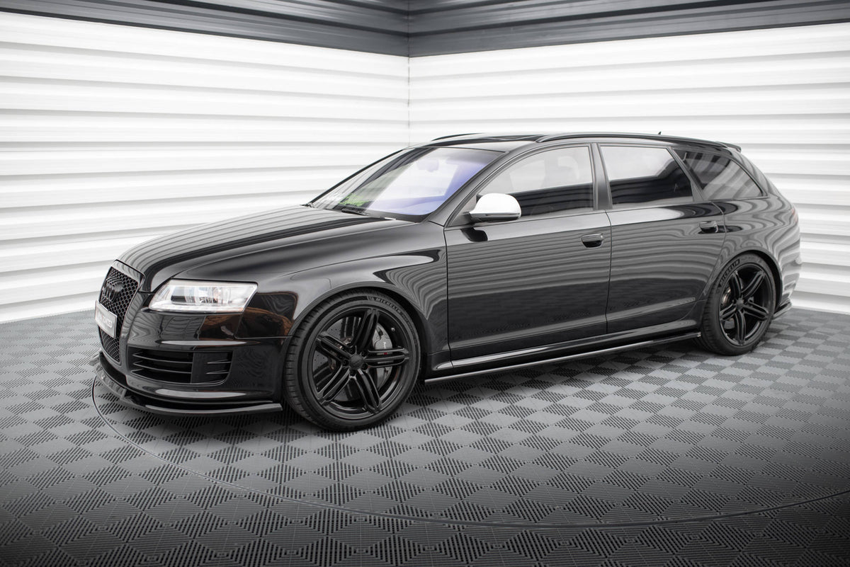 Street+ Seitenschweller Leisten V.2 passend für Audi RS6 Avant C6 schwarz Hochglanz – Ansicht 1