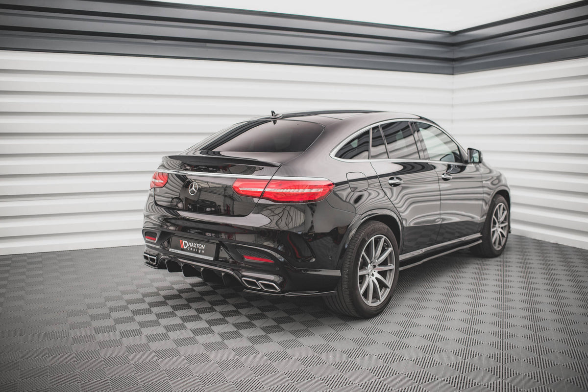 Heck Ansatz Flaps Diffusor V.1 passend für Mercedes-Benz GLE Coupe 63 AMG C292 schwarz Hochglanz – Ansicht 1