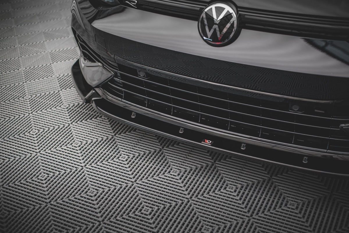 Street+ Spoilerlippe Front Ansatz V.2 passend für VW Golf R Hatchback / Variant  Mk8 schwarz Hochglanz – Ansicht 3
