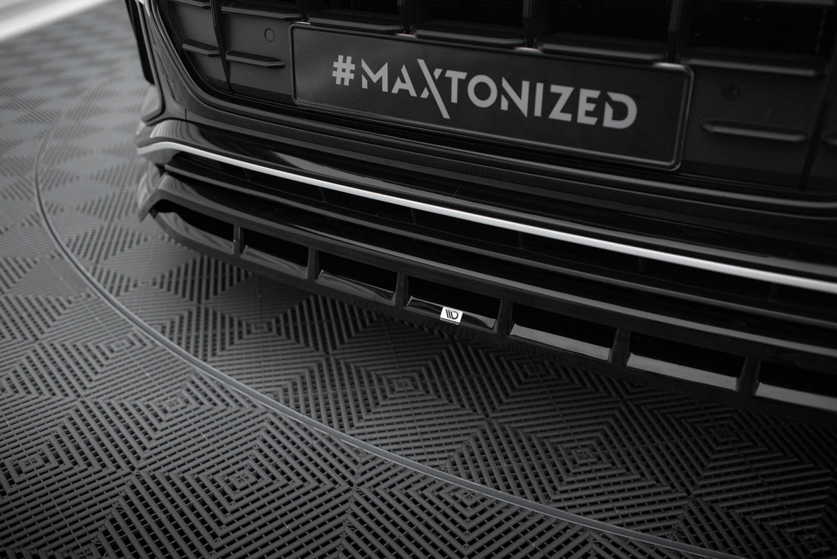 Street+ Spoilerlippe Front Ansatz V.2 passend für Audi SQ8 / Q8 S-Line Mk1 schwarz Hochglanz – Ansicht 4