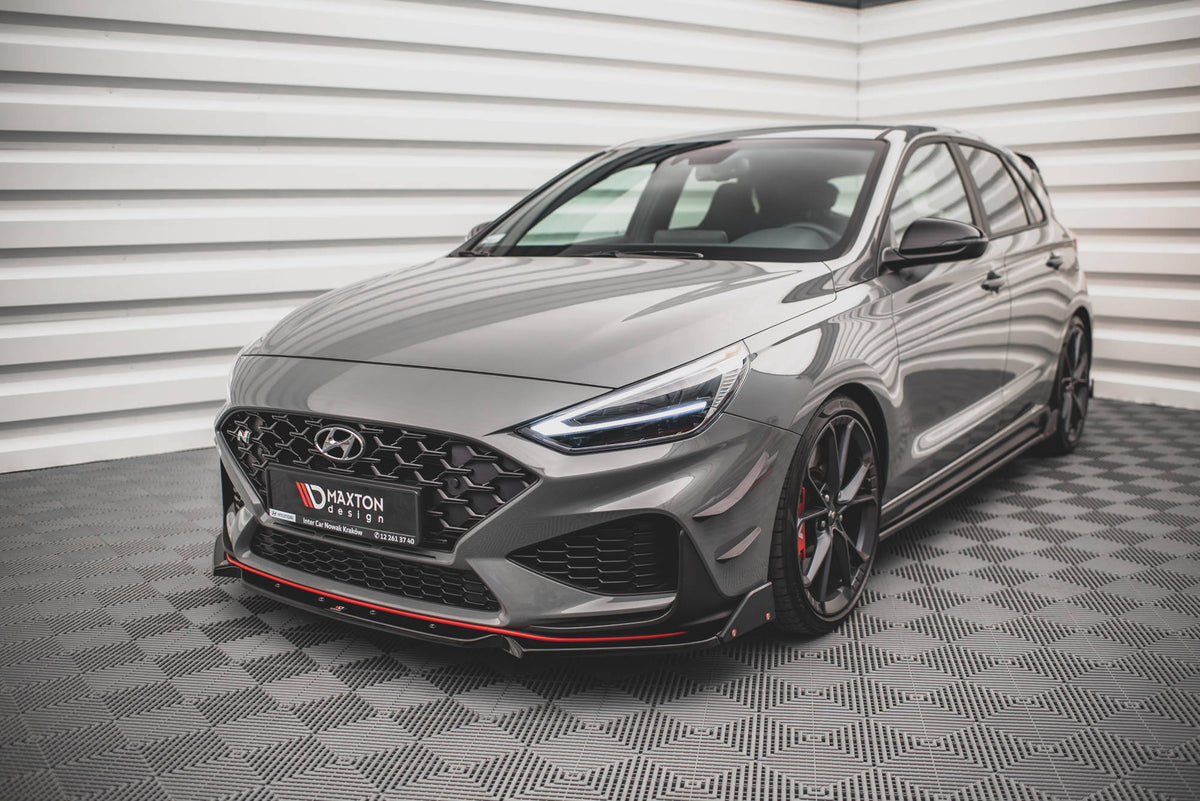 Street+ Spoilerlippe Front Ansatz V.1 + Flaps passend für Hyundai I30 N / I30 N-Line Hatchback/Fastback Mk3 Facelift – Ansicht 4