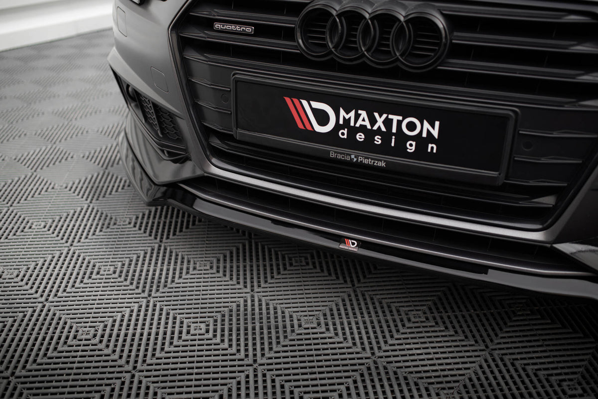 Street+ Spoilerlippe Front Ansatz V.4 passend für Audi S4 / A4 S-Line B9 schwarz Hochglanz – Ansicht 4