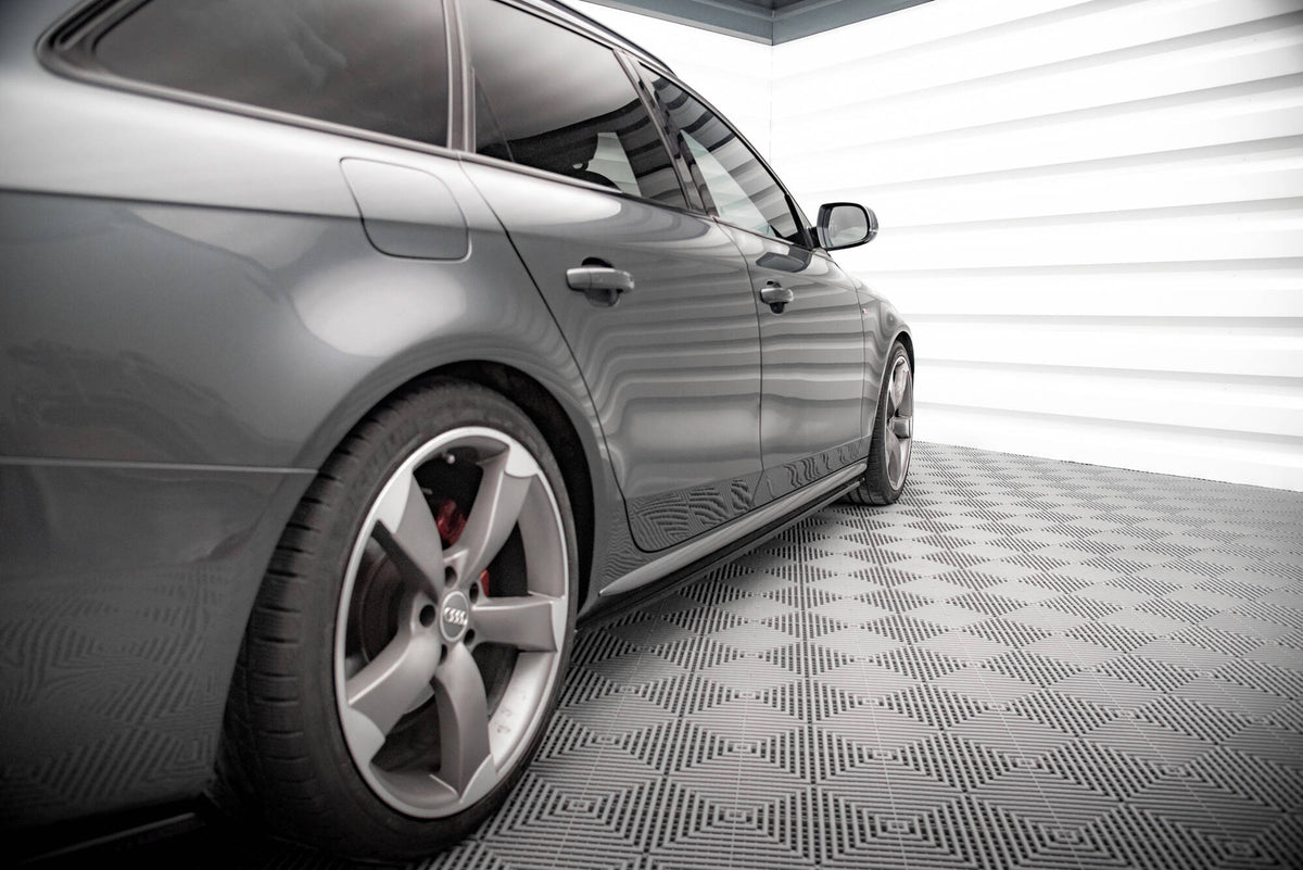 Street+ Seitenschweller Leisten V.2 passend für Audi A4 / A4 S-Line / S4 B8  schwarz Hochglanz – Ansicht 1