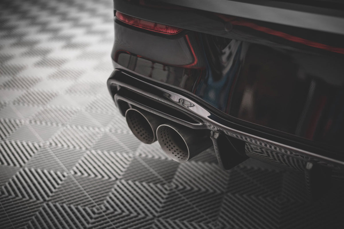 Diffusor Heck Ansatz V.2 passend für VW Golf R Hatchback Mk8 Facelift schwarz Hochglanz – Ansicht 4