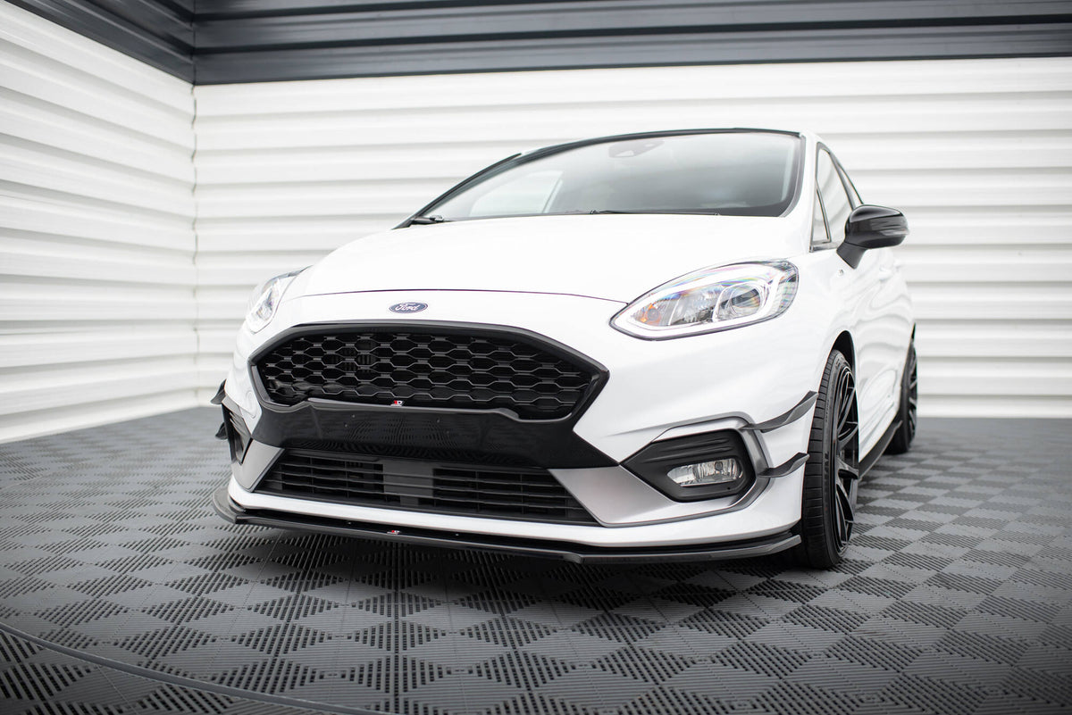 Street+ Spoilerlippe Front Ansatz V.2 passend für Ford Fiesta Mk8 ST / ST-Line schwarz Hochglanz – Ansicht 4