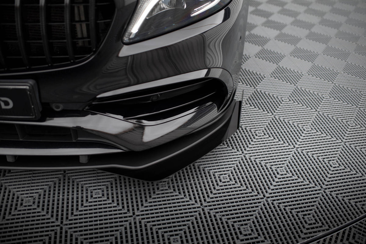 Front Stoßstange Flaps passend für Mercedes-Benz A AMG-Line W176 Facelift schwarz Hochglanz – Ansicht 3
