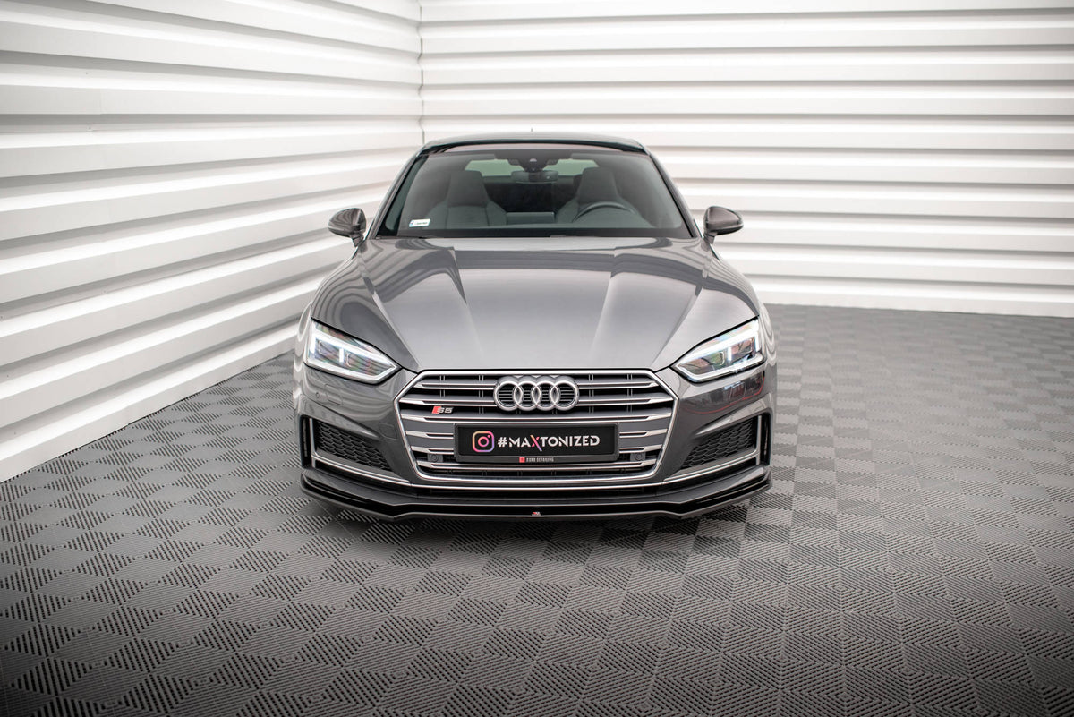 Street+ Spoilerlippe Front Ansatz V.1 passend für Audi S5 / A5 S-Line F5 Coupe / Sportback schwarz Hochglanz – Ansicht 1