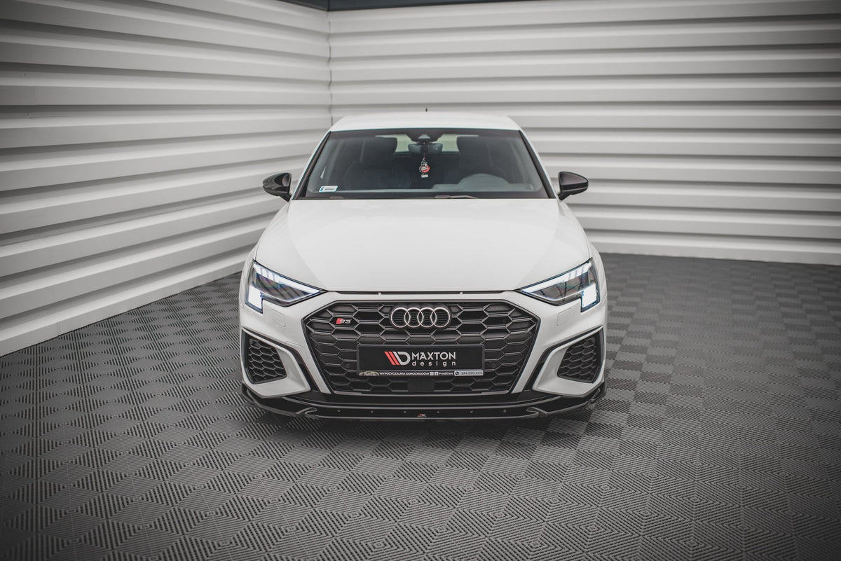 Street+ Spoilerlippe Front Ansatz V.3 passend für Audi S3 / A3 S-Line 8Y schwarz Hochglanz – Ansicht 1