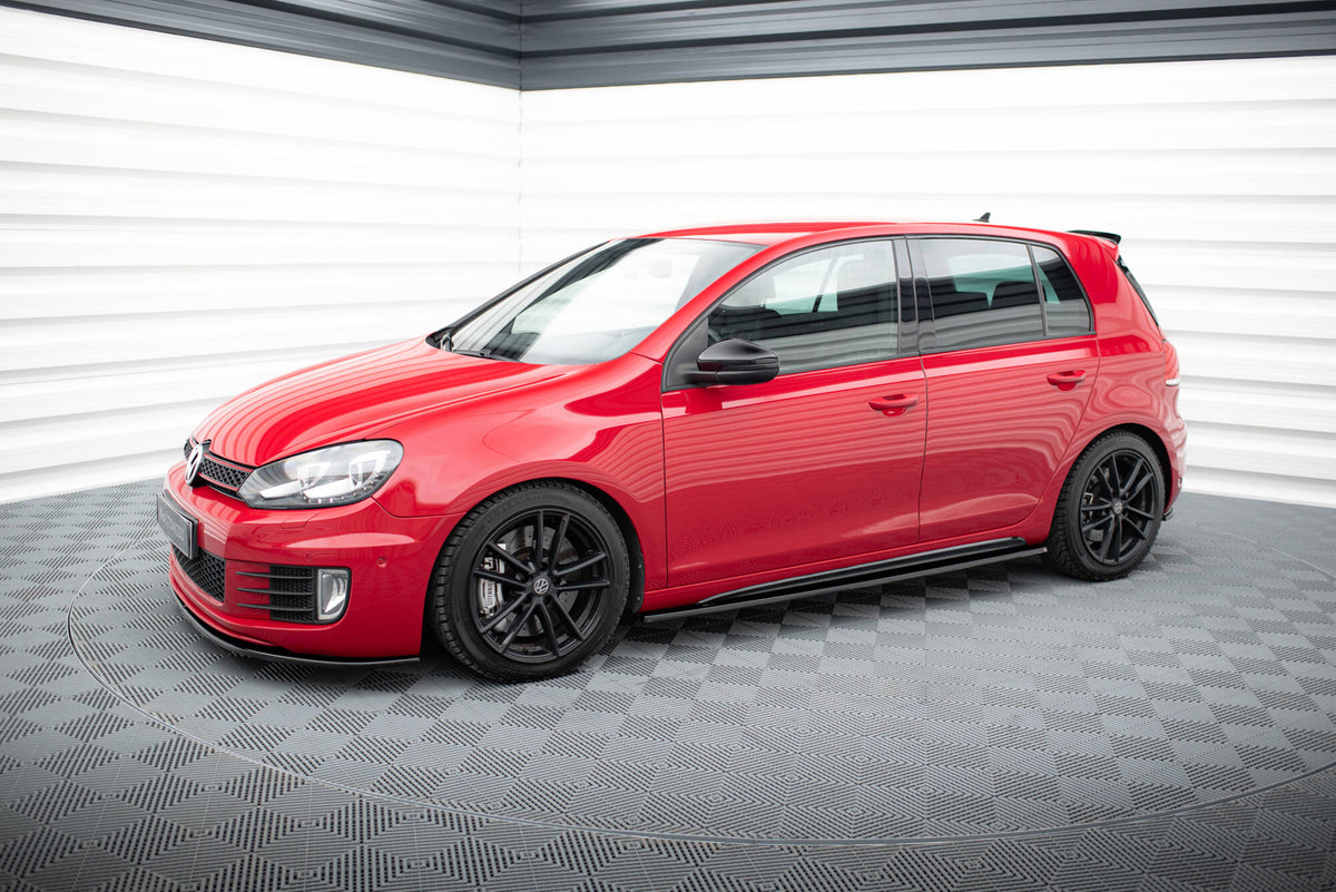Street+ Seitenschweller Leisten passend für VW GOLF 6 GTI/ GTD schwarz Hochglanz – Ansicht 1