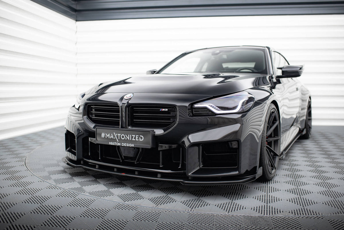Front Stoßstange Flaps passend für BMW M2 G87 schwarz Hochglanz – Ansicht 1