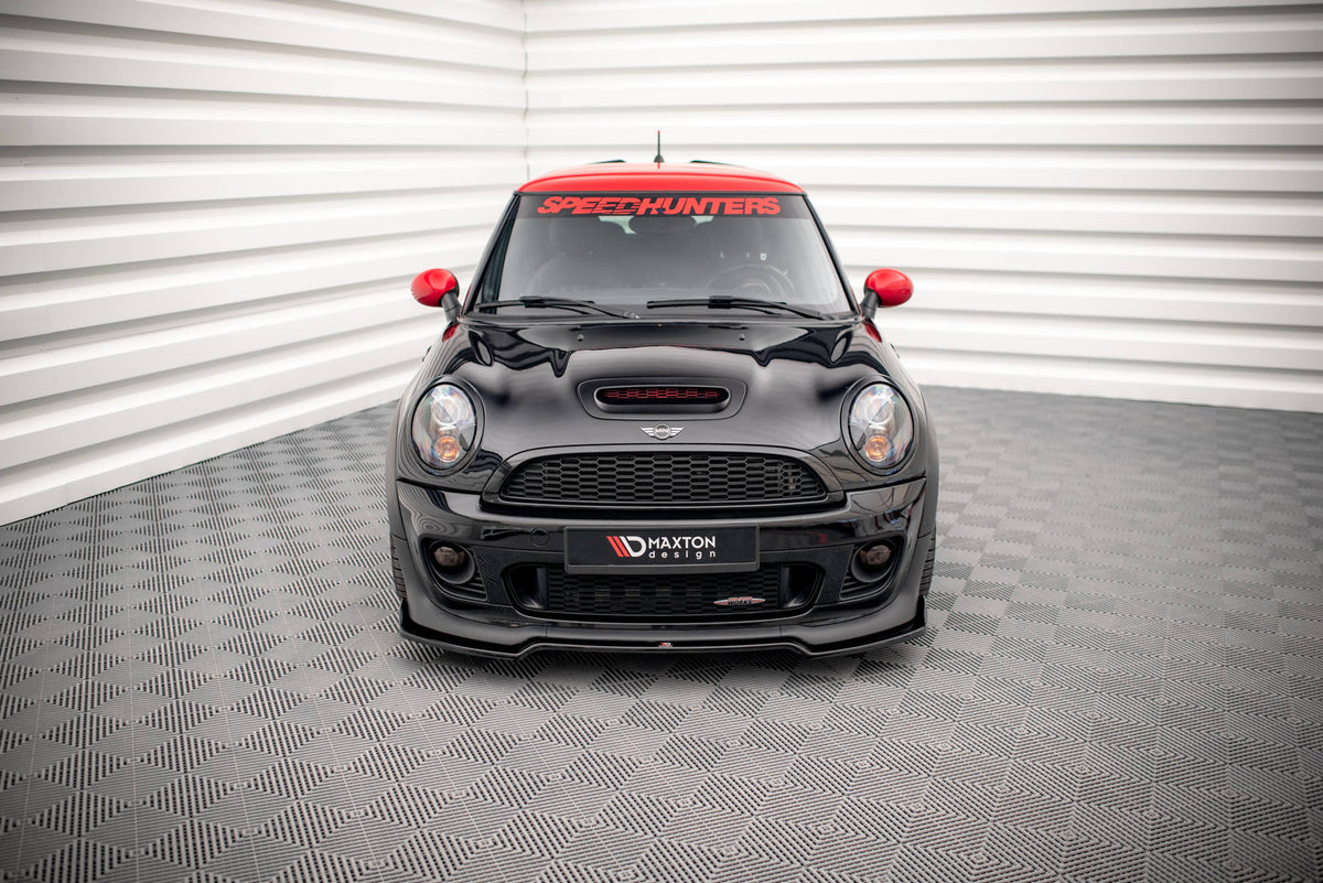 Street+ Spoilerlippe Front Ansatz V.2 passend für Mini Cooper John Cooper Works R56 schwarz Hochglanz – Ansicht 1