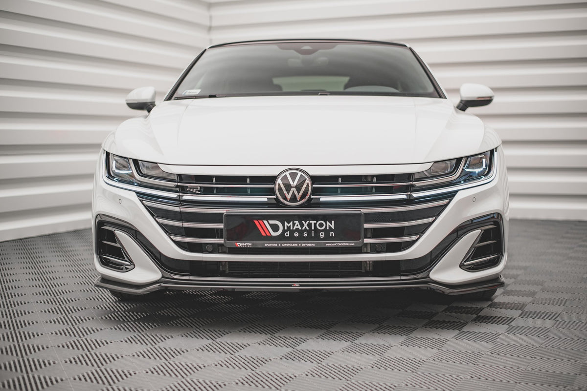Street+ Spoilerlippe Front Ansatz V.3 passend für VW Arteon R-Line Limousine / Shooting Brake Mk1 Facelift schwarz Hochglanz – Ansicht 3