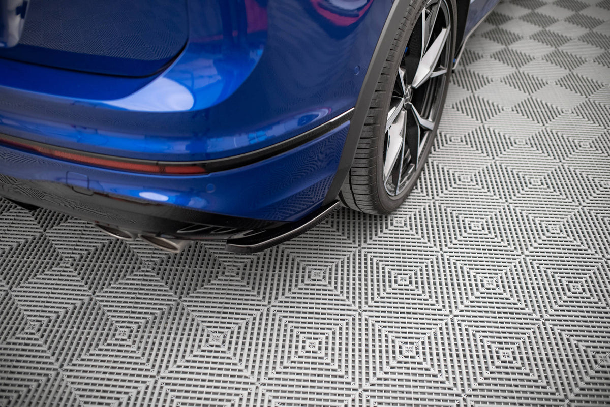 Heck Ansatz Flaps Diffusor passend für VW Tiguan R Mk2 Facelift schwarz Hochglanz – Ansicht 3