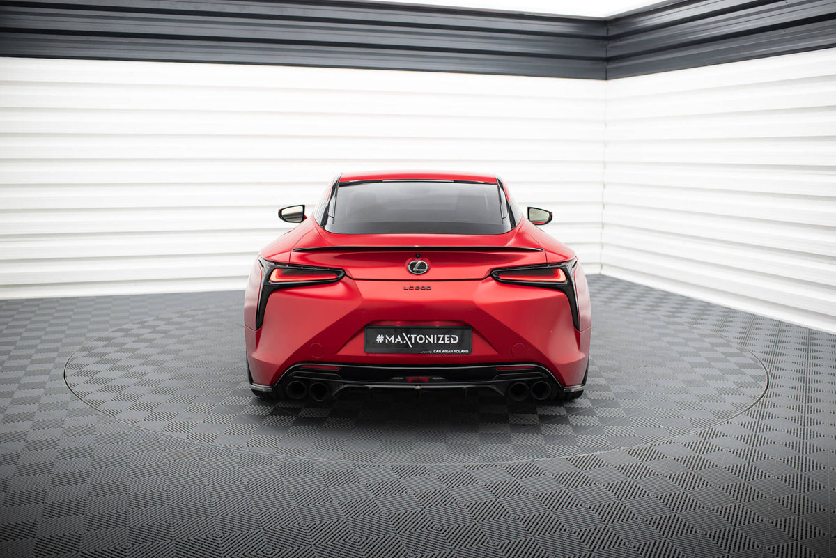 Heck Ansatz Flaps Diffusor passend für Lexus LC 500 schwarz Hochglanz – Ansicht 1