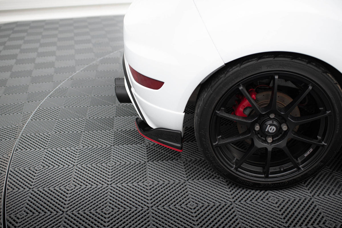 Heck Ansatz Flaps Diffusor V.2 passend für Ford Fiesta ST Mk7 Facelift schwarz Hochglanz – Ansicht 1