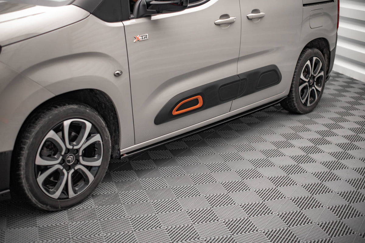 Street+ Seitenschweller Leisten passend für Citroen Berlingo Mk3 schwarz Hochglanz – Ansicht 1