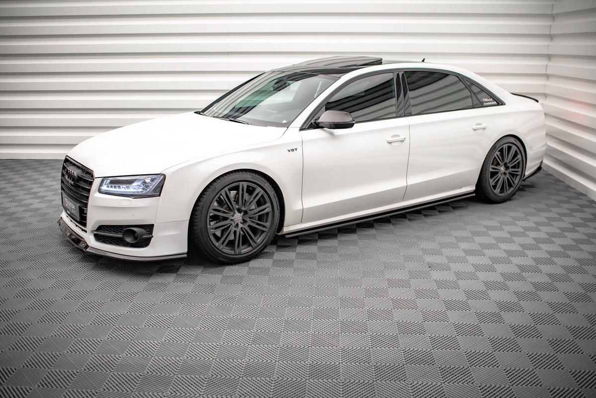 Street+ Spoilerlippe Front Ansatz V.2 passend für Audi S8 D4 FL schwarz Hochglanz – Ansicht 3