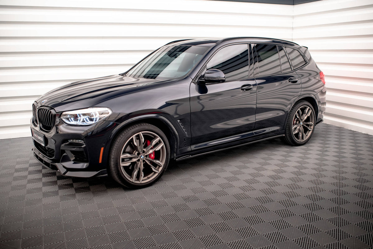 Street+ Seitenschweller Leisten V.2 passend für BMW X3 M40d / M40i / M-Paket G01  schwarz Hochglanz – Ansicht 3