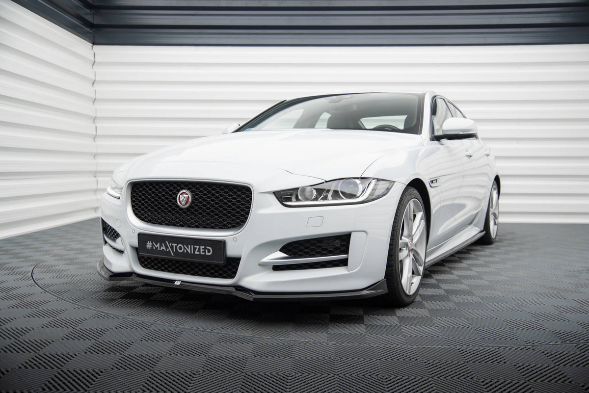 Street+ Spoilerlippe Front Ansatz V.1 passend für Jaguar XE R-Sport X760 schwarz Hochglanz – Ansicht 3