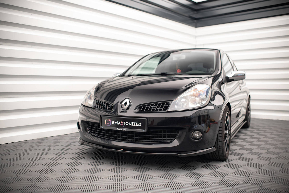 Street+ Spoilerlippe Front Ansatz passend für RENAULT CLIO III RS schwarz Hochglanz – Ansicht 3