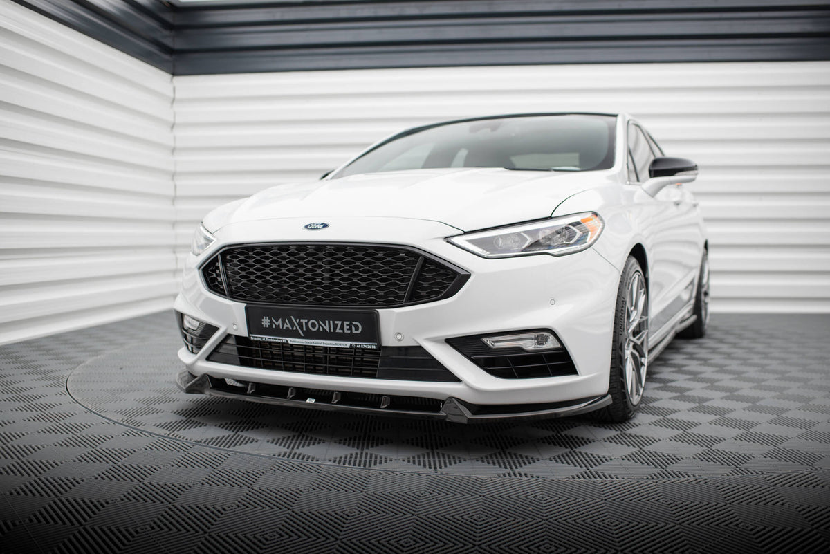 Street+ Spoilerlippe Front Ansatz passend für Ford Mondeo Sport Mk5 Facelift / Fusion Sport Mk2 Facelift schwarz Hochglanz – Ansicht 3
