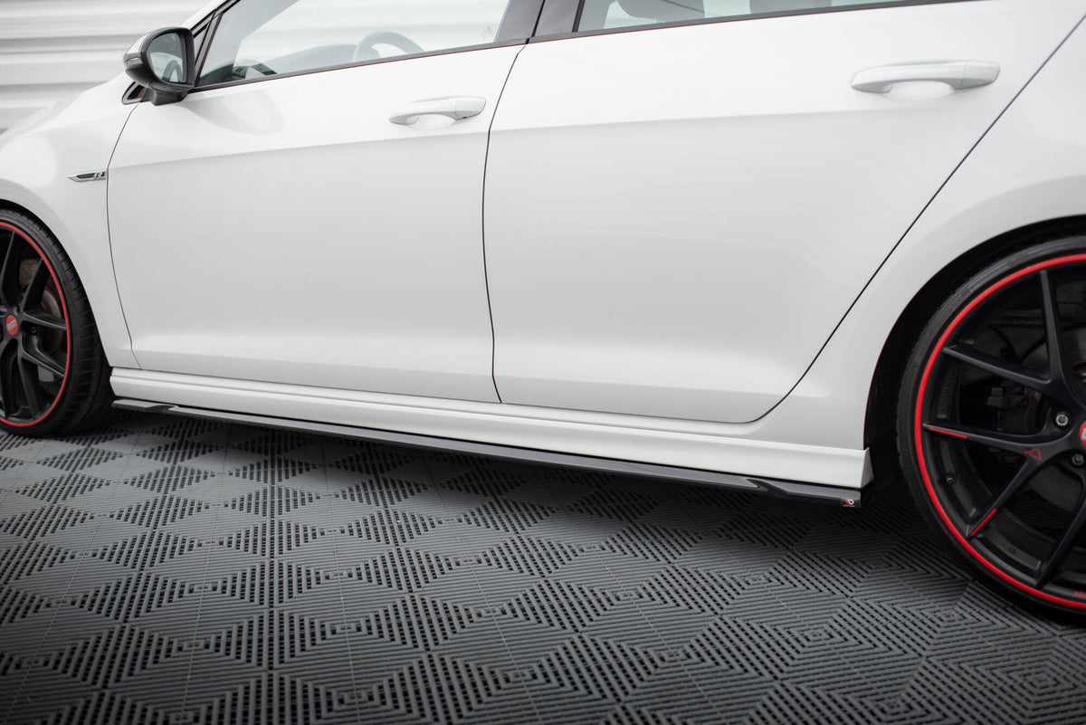 Street+ Seitenschweller Leisten passend für V.4 VW Golf R / R-Line Mk7 schwarz Hochglanz – Ansicht 4