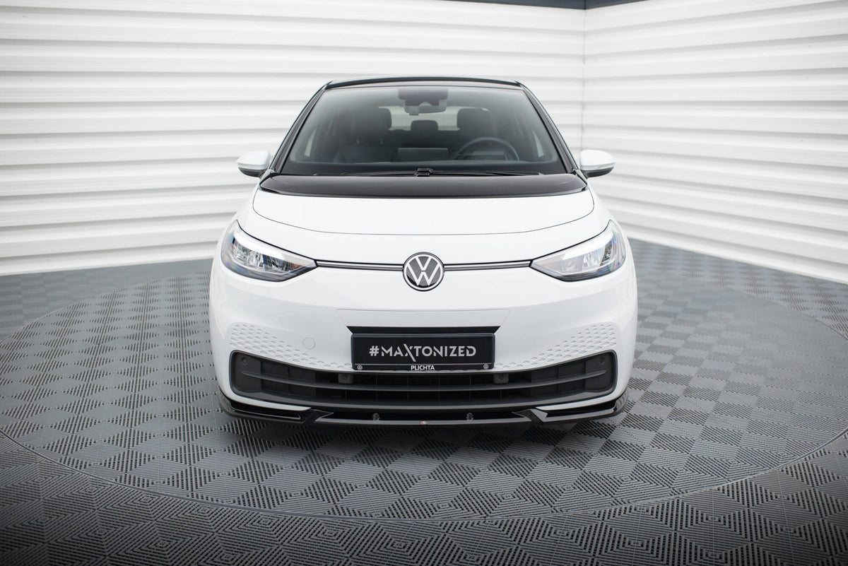 Street+ Spoilerlippe Front Ansatz V.2 passend für VW ID.3 Mk1 schwarz Hochglanz – Ansicht 1