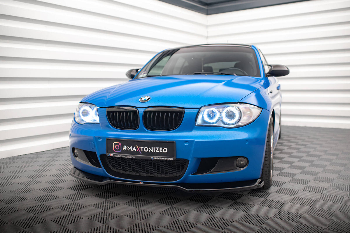 Street+ Spoilerlippe Front Ansatz V.1 passend für BMW 1er M-Paket E87 / E81 Facelift schwarz Hochglanz – Ansicht 1