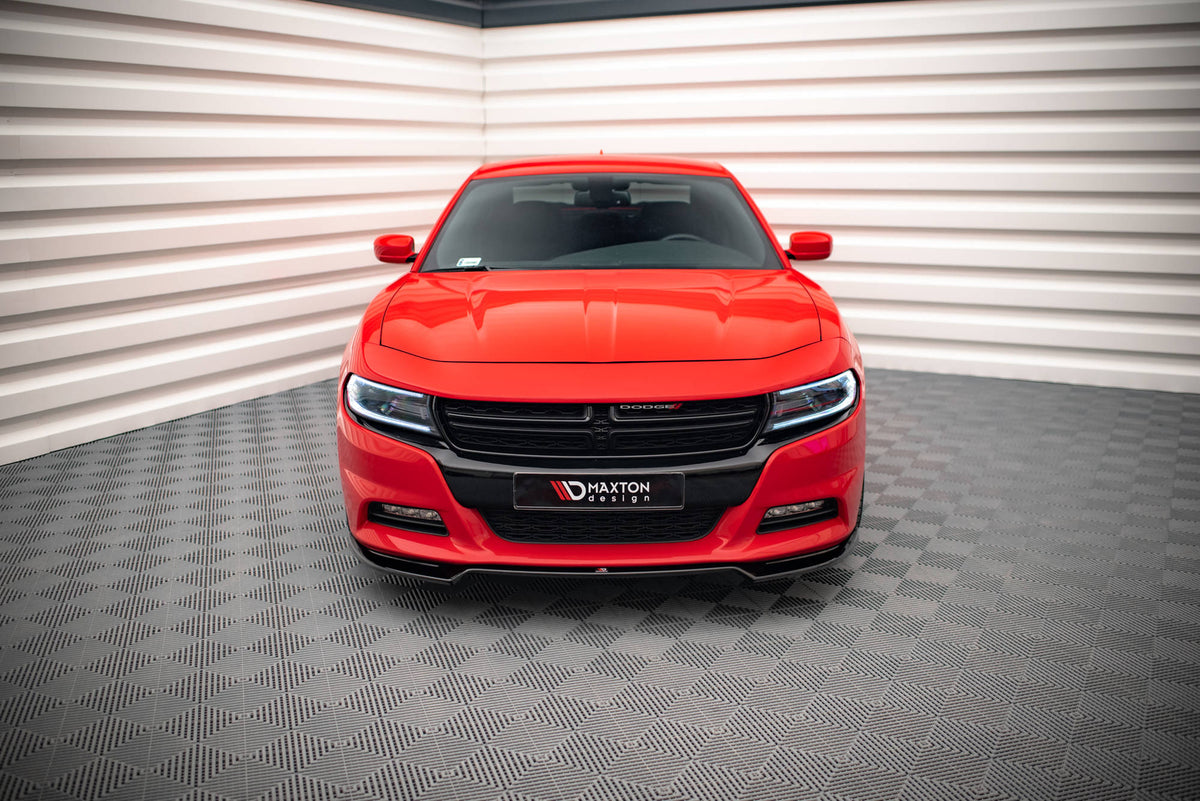 Street+ Spoilerlippe Front Ansatz V.2 passend für Dodge Charger RT Mk7 Facelift schwarz Hochglanz – Ansicht 1