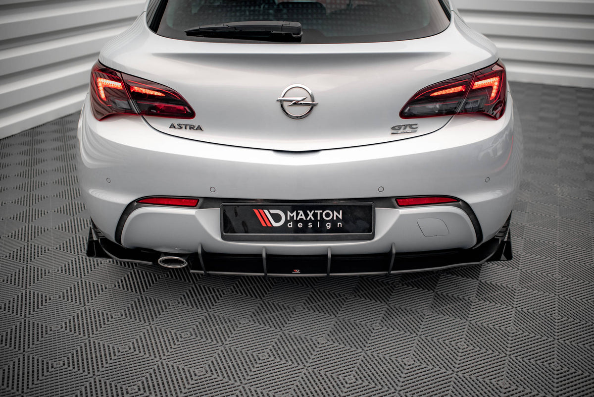 Robuste Racing Diffusor Heck Ansatz + Flaps passend für Opel Astra GTC OPC-Line J schwarz Hochglanz – Ansicht 3