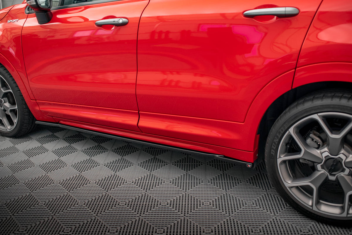 Street+ Seitenschweller Leisten passend für Fiat 500X Sport Mk1 Facelift schwarz Hochglanz – Ansicht 4