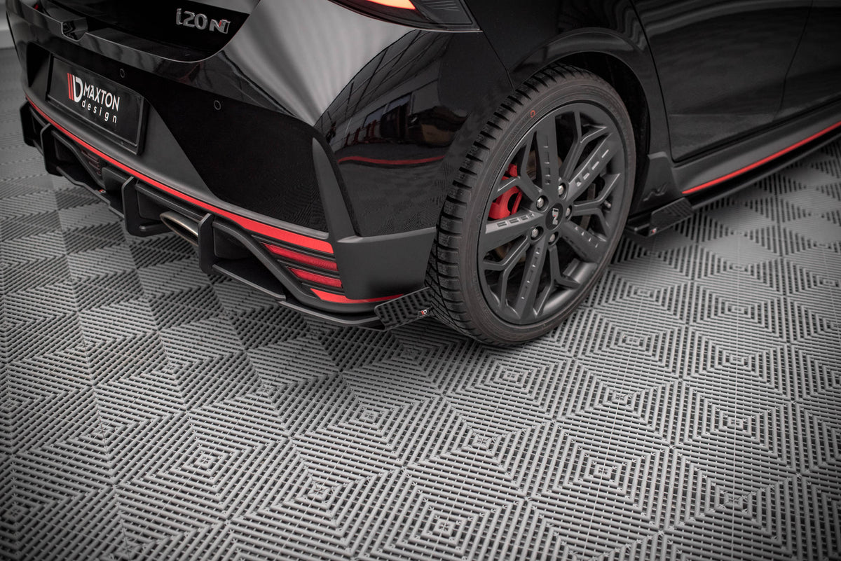 Street Pro Heck Ansatz Flaps Diffusor + Flaps passend für Hyundai I20 N Mk3 schwarz Hochglanz – Ansicht 3