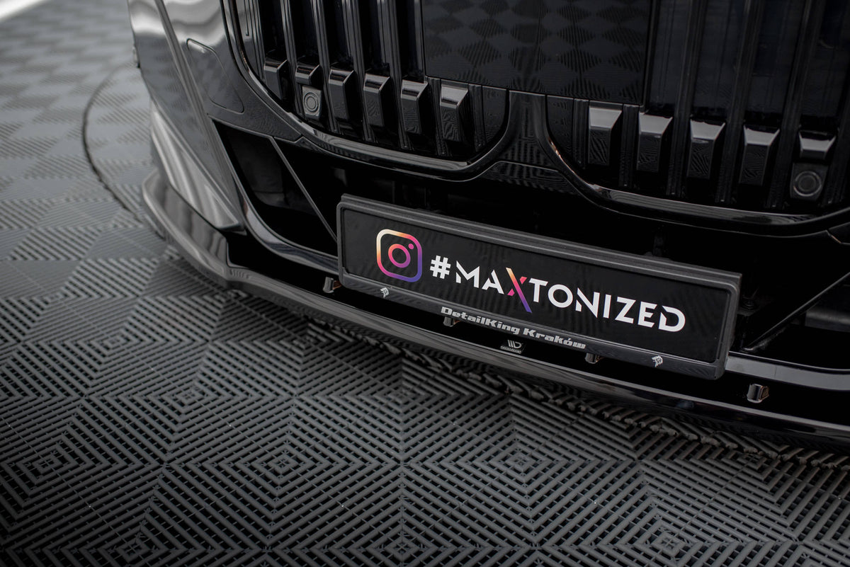 Street+ Spoilerlippe Front Ansatz V.1 passend für BMW 7 M-Paket / M760e / i7 M-Paket G70   schwarz Hochglanz – Ansicht 3