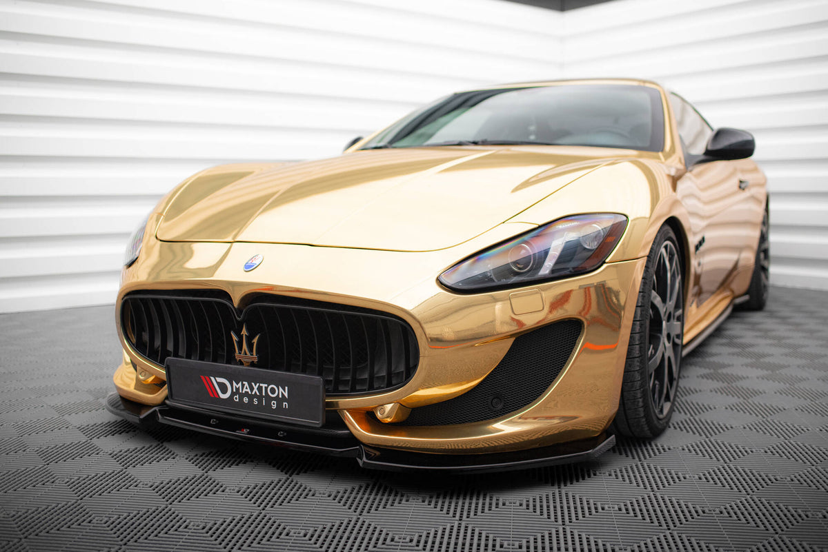 Street+ Spoilerlippe Front Ansatz V.2 passend für Maserati Granturismo Mk1 Facelift schwarz Hochglanz – Ansicht 3