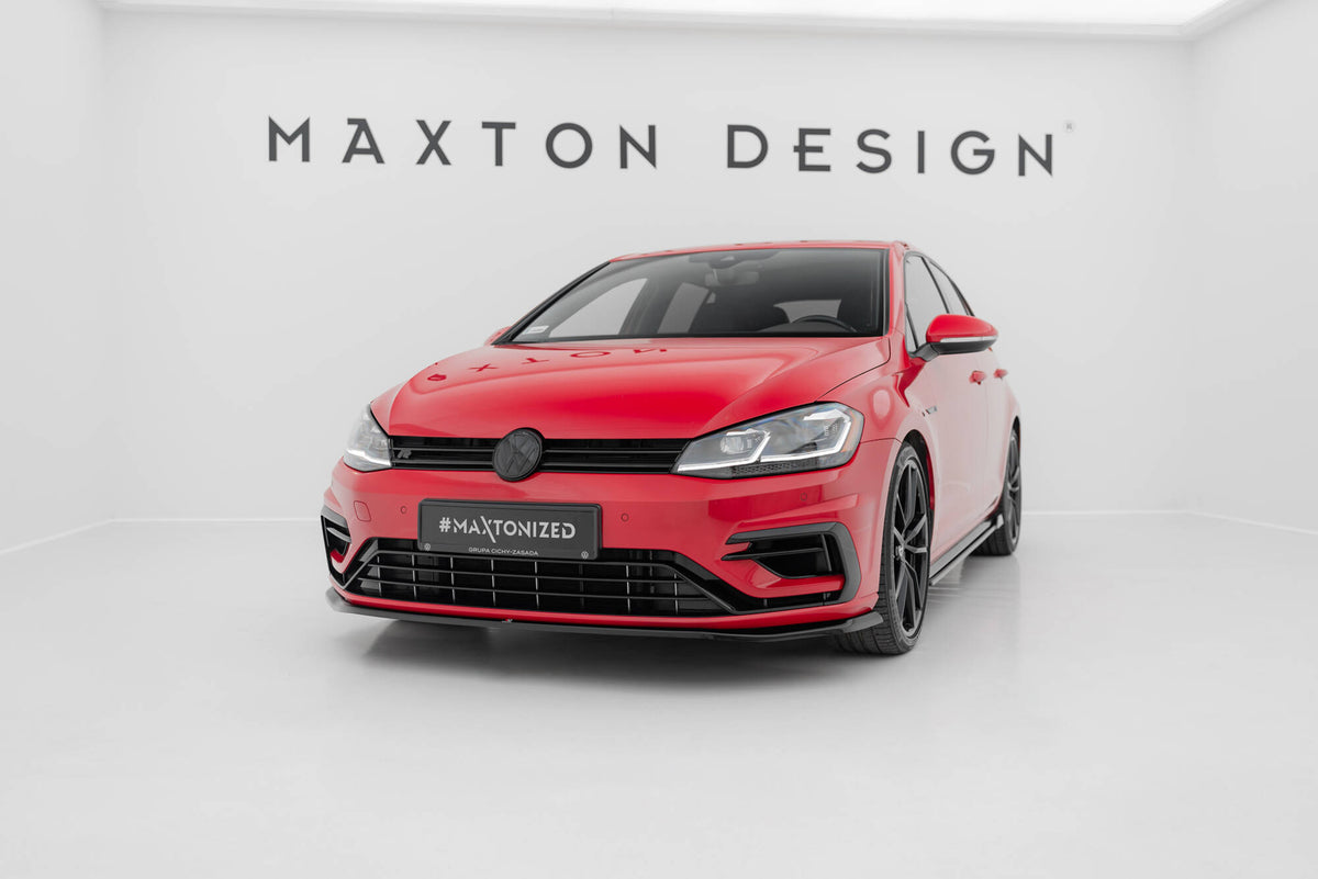 Street+ Spoilerlippe Front Ansatz V.7 passend für VW Golf R / R-Line Mk7 Facelift schwarz Hochglanz – Ansicht 3