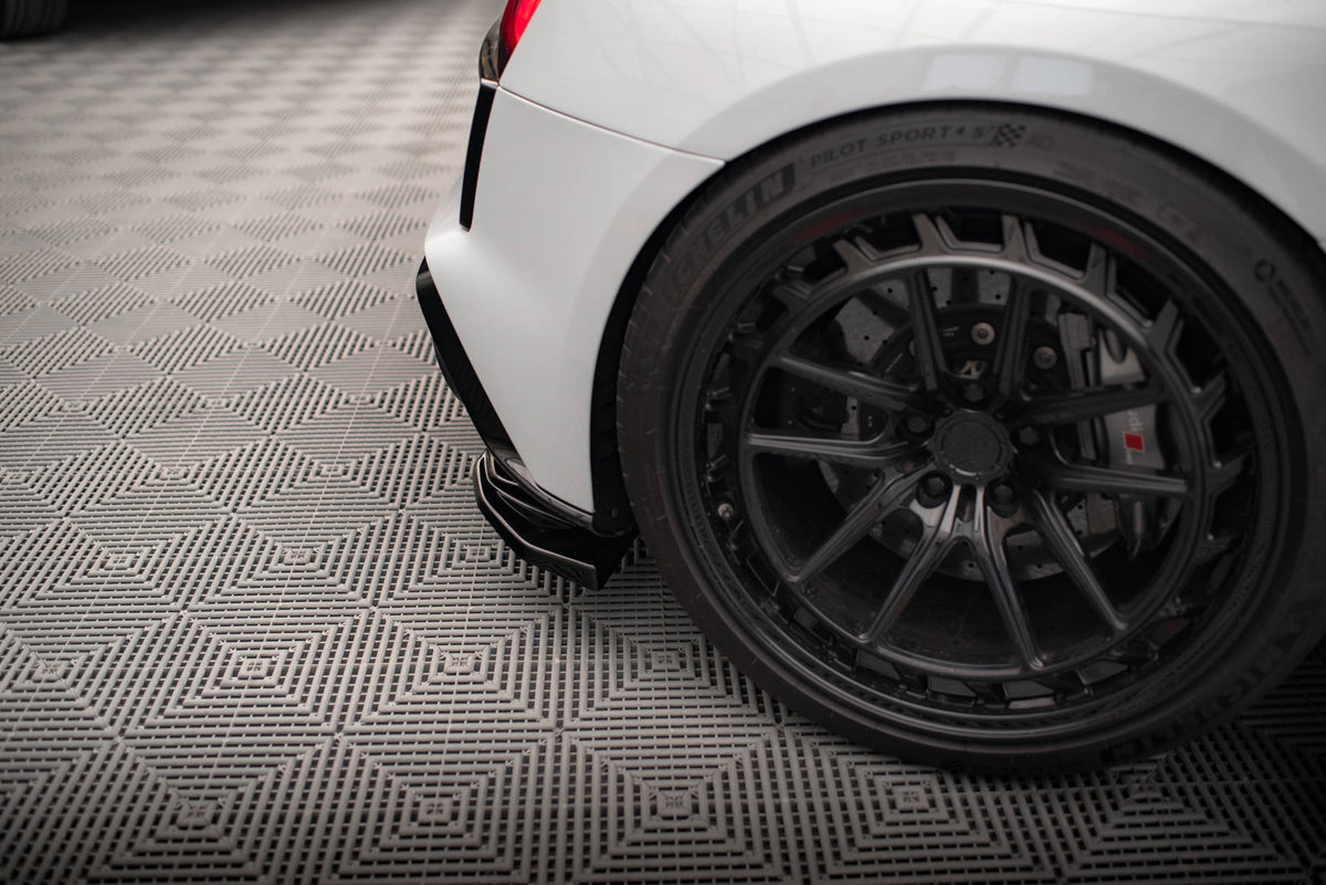 Heck Ansatz Flaps Diffusor passend für Audi R8 Mk2 Facelift schwarz Hochglanz – Ansicht 3