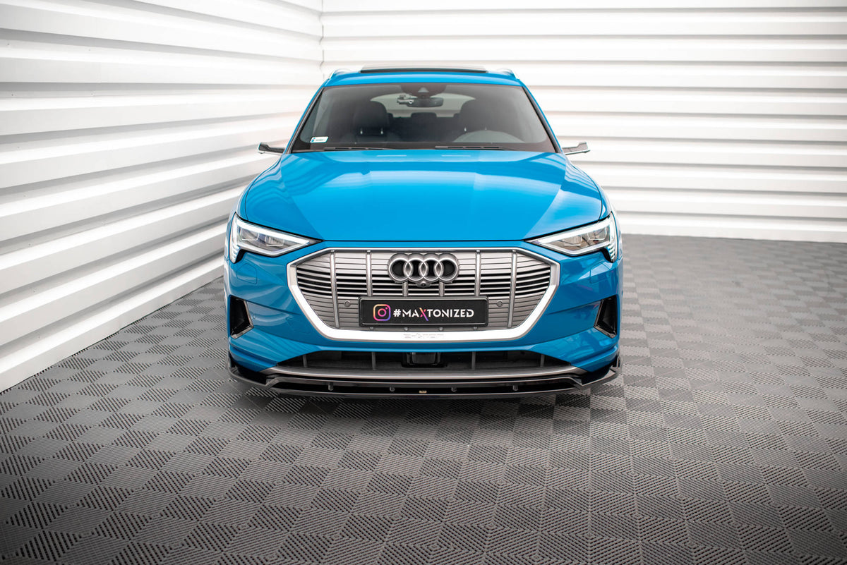 Street+ Spoilerlippe Front Ansatz V.2 passend für Audi e-tron schwarz Hochglanz – Ansicht 1