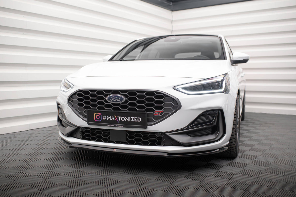 Street+ Spoilerlippe Front Ansatz V.3 passend für Ford Focus ST / ST-Line Mk4 Facelift schwarz Hochglanz – Ansicht 4