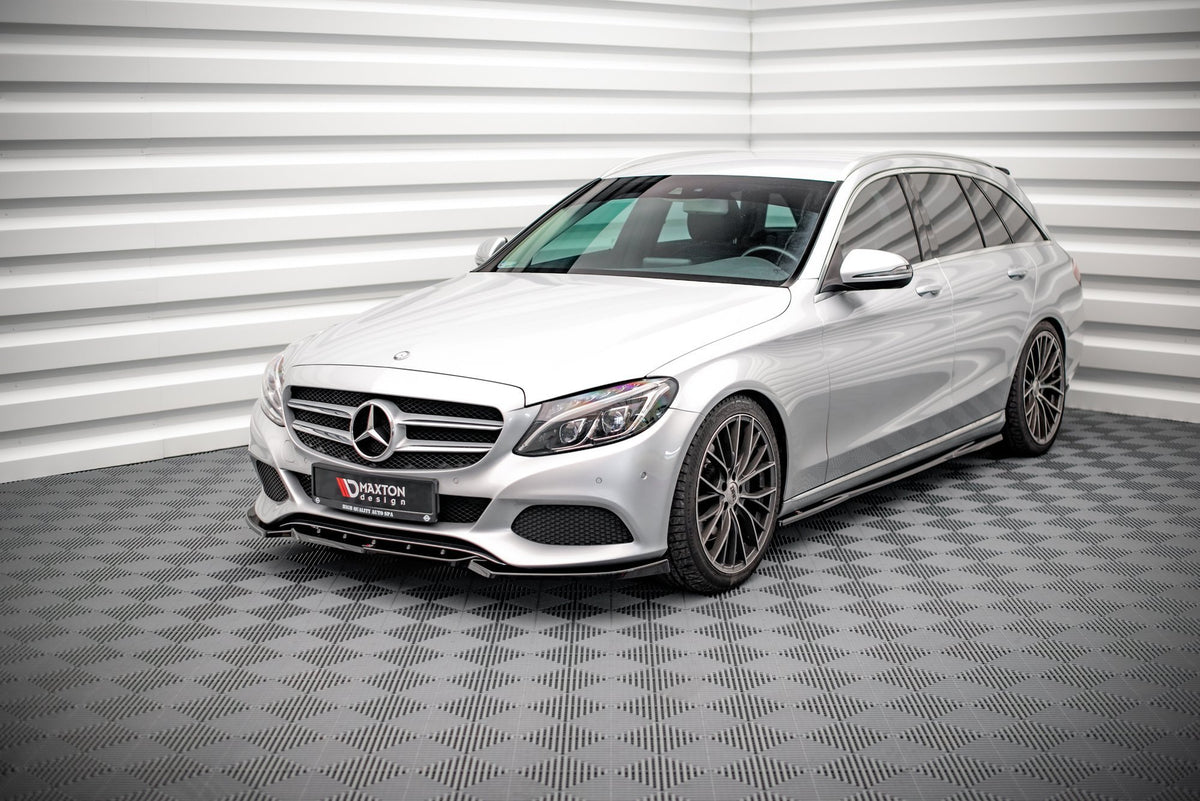 Street+ Spoilerlippe Front Ansatz passend für Mercedes-Benz C W205 schwarz Hochglanz – Ansicht 1