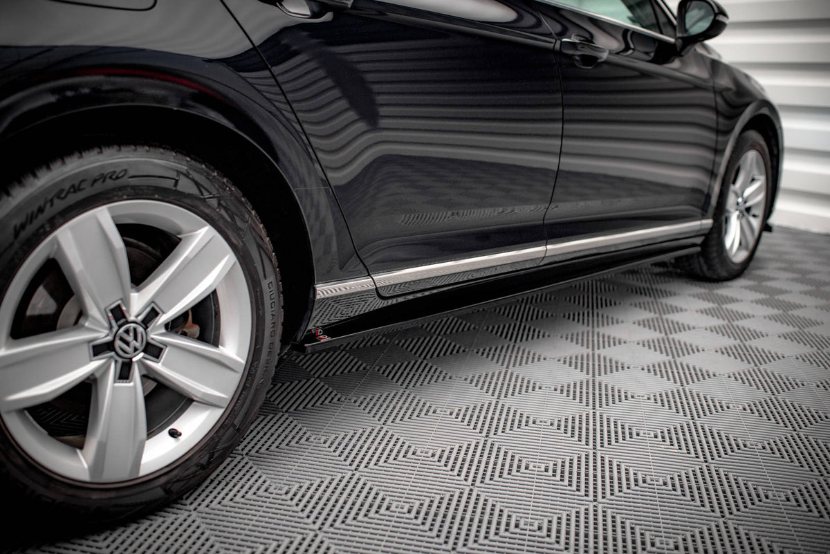 Street+ Seitenschweller Leisten passend für VW Passat B8 Facelift schwarz Hochglanz – Ansicht 1