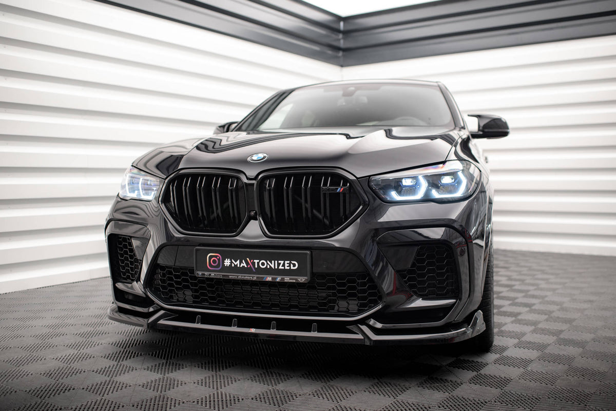 Street+ Spoilerlippe Front Ansatz V.2 passend für BMW X6 M F96 schwarz Hochglanz – Ansicht 4
