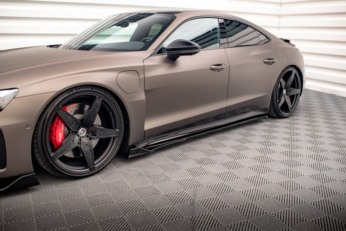 Street+ Seitenschweller Leisten V.2 passend für Audi e-Tron GT / RS GT Mk1 schwarz Hochglanz – Ansicht 1