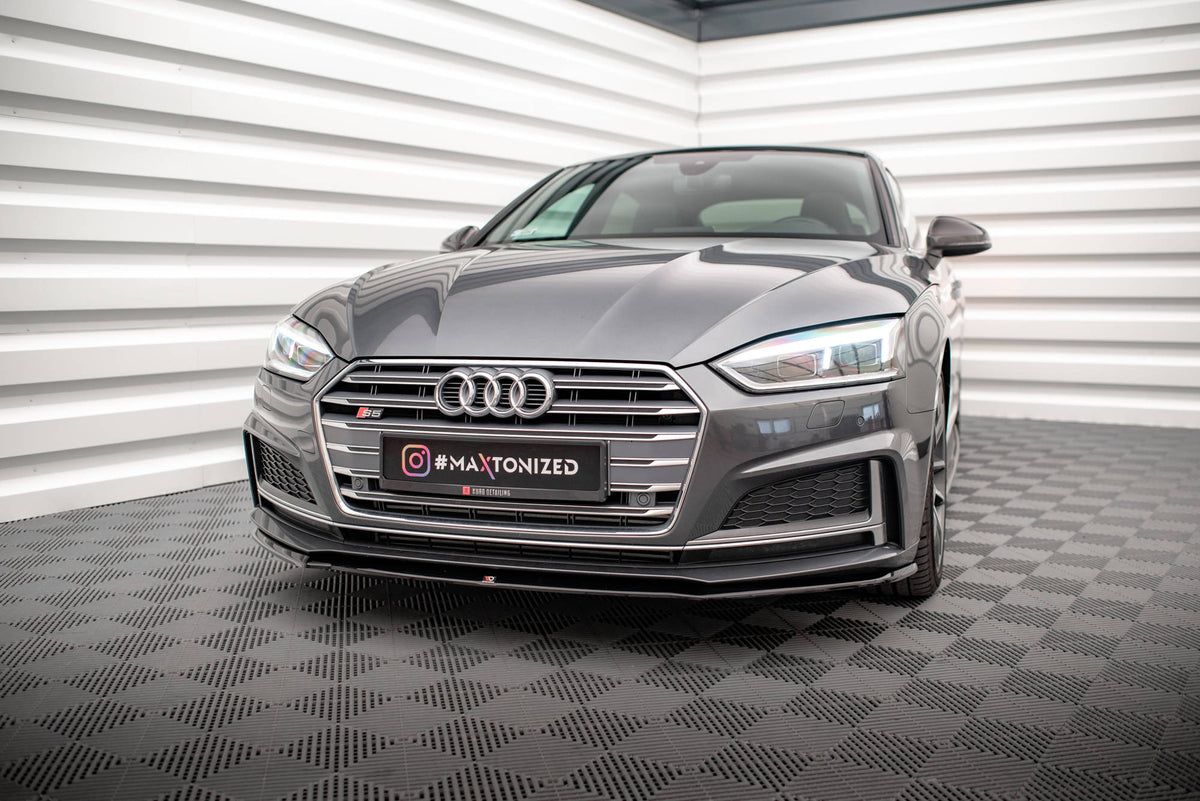 Street+ Spoilerlippe Front Ansatz V.2 passend für Audi S5 / A5 S-Line F5 Coupe / Sportback schwarz Hochglanz – Ansicht 1