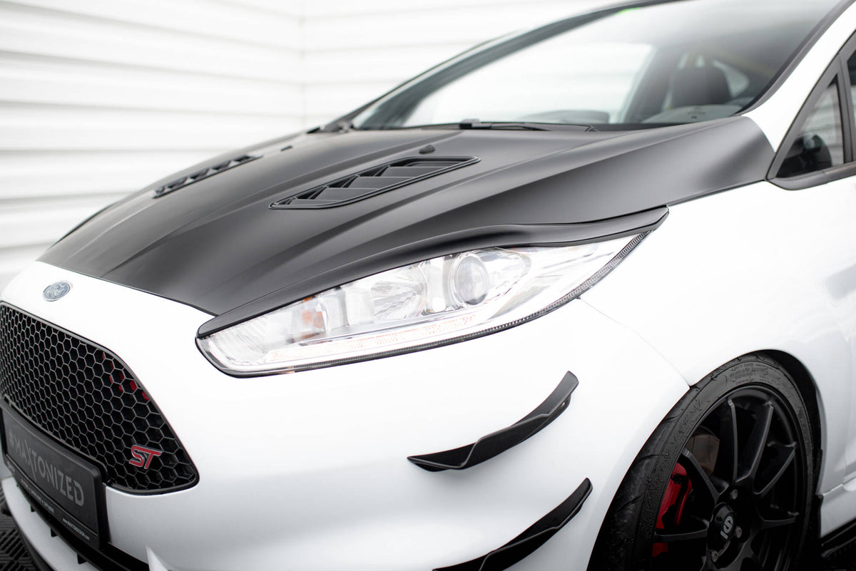 Scheinwerfer Blenden Böser Blick V.1 passend für Ford Fiesta ST / ST-Line / Standard Mk7 FL schwarz Hochglanz – Ansicht 6
